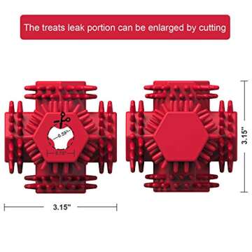 HAOPINSH Small Dog Chew Toys, Treat Dispenser Toy for Small Breed Dogs and Puppies, Rubber Interacti...