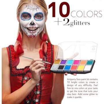 Face Paint Kit - Dermatologically Tested, Non-Toxic & Hypoallergenic - Professional Painting for Kid...