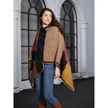 MissShorthair Women's Stylish Printed Shawl Poncho