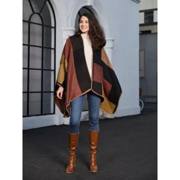 MissShorthair Women's Stylish Printed Shawl Poncho