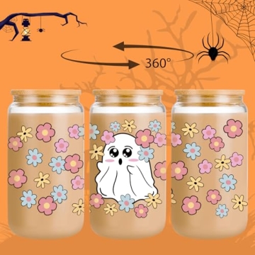 GSPY Halloween Ghost Iced Coffee Cup with Straw