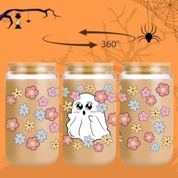 GSPY Halloween Ghost Iced Coffee Cup with Straw