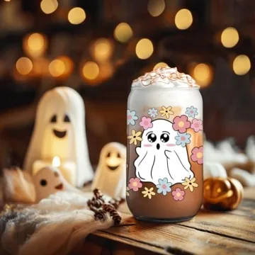 GSPY Halloween Ghost Iced Coffee Cup with Straw