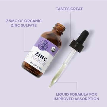 Vimergy Organic Liquid Zinc - Fast Absorbing Daily Supplement