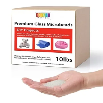 Weighted Beads for Stuffed Animals, Glass Microbead Filler for Blankets, Pillows, Reborn Dolls (10 l...