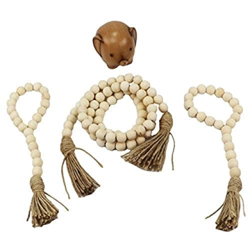 Sivya 3Pcs Wood Bead Garland for Rustic Home Decor