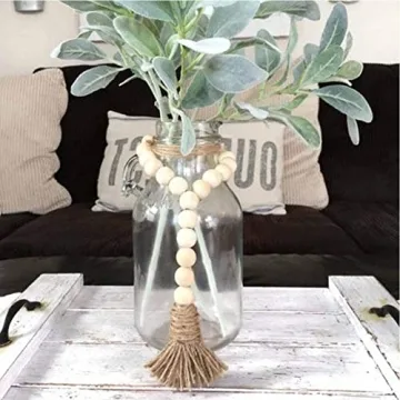 Sivya 3Pcs Wood Bead Garland for Rustic Home Decor