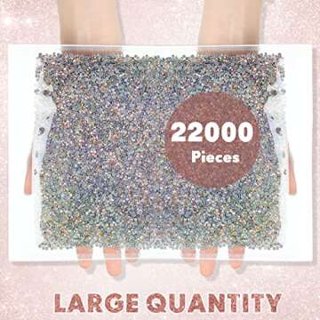 22000 Pcs Crystal Hotfix Rhinestone Large Quantity Flat Back Crystals Nail Gems Round Glass Rhinestones Flatback Hot Fix Gem Stones for DIY Crafts Clothes Shoes Supplies(SS10, Crystal AB)