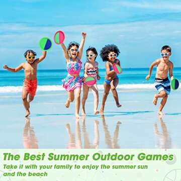 ZMLM Toss Catch Ball Toy Set: Upgraded Kid Outdoor Toy Game Beach Backyard Lawn Sport Activity Fun O...