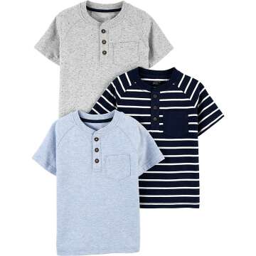 Pack of 3 Carter's Short-Sleeve Henley Tees