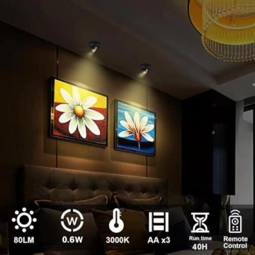 HAMVIDNE Wireless LED Spotlight with Remote Control for Home