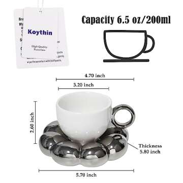 Koythin Ceramic Coffee Mug with Saucer Set, Creative Cute Cup with Sunflower Coaster for Office and ...