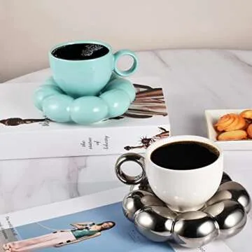 Koythin Iridescent Ceramic Mug Set for Stylish Sipping