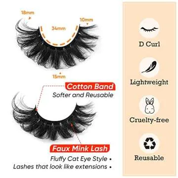 Focipeysa Fluffy 8D Mink Eyelashes for Dramatic Beauty