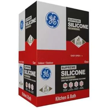 GE Supreme Silicone Caulk - 100% Waterproof Sealant - 10 oz