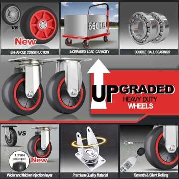 Wellmax Push Cart Dolly - Foldable & 660lb Capacity