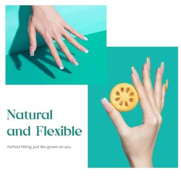 Medium Square Nail Tips, 500Pcs Beetles Gel X Nail Kit Medium Square Pre Shaped Clear Full Cover False Nails for Gel Art Polish Soak Off Lamp Nail Extensions Acrylic Press on Nail Tips