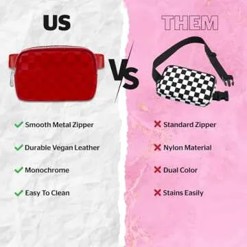 DANCOUR Checkered Belt Bag, Stylish & Functional Crossbody