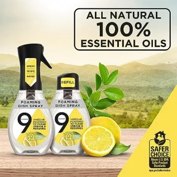 9 Elements Natural Dish Soap Spray with Lemon Oil - 64oz