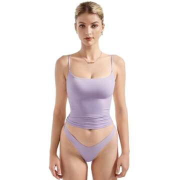 SUUKSESS Women's Sexy Square Neck Tank Top - Summer Y2K Style Sleeveless Cami