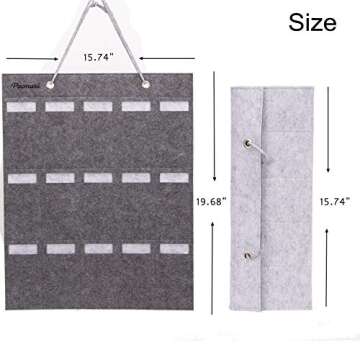 PACMAXI Sunglasses Storage Organizer, Wall Pocket Mounted by Sunglasses, Hanging Eyeglasses Storage Holder, Eyewear Display. (Grey, 15 Slot)