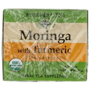 Herbal Cup Ayurveda Moringa Tea, Organic Turmeric Blend