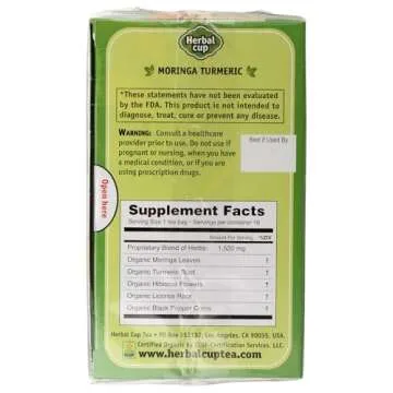 Herbal Cup Ayurveda Moringa Tea, Organic Turmeric Blend