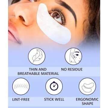 100 Pairs Set Premium Under Eye Gel Pads for Eyelash Extension - Lint Free Patches with Vitamin C and Aloe Vera by Stacy Lash supplies and Beauty tools - Hydrogel Eye Pads - Skin Moisturizes