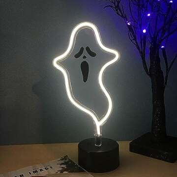 Cute Ghost Neon Sign for Halloween Fun