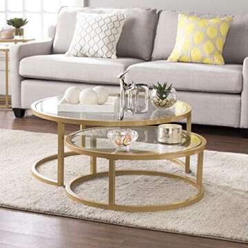 SEI Furniture Evelyn Glam Nesting Coffee Table 2-pc Set, Gold