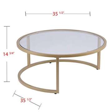 SEI Furniture Evelyn Glam Nesting Coffee Table 2-pc Set, Gold