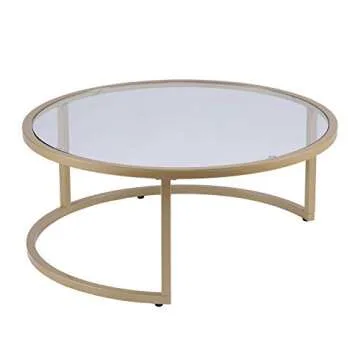 SEI Furniture Evelyn Glam Nesting Coffee Table 2-pc Set, Gold