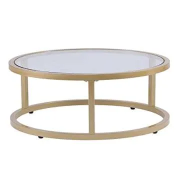 SEI Furniture Evelyn Glam Nesting Coffee Table 2-pc Set, Gold