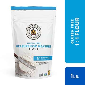 King Arthur, Measure for Measure Flour, Certified Gluten-Free, Non-GMO Project Verified, Certified Kosher, Non-Dairy, 1 Pound, Packaging May Vary