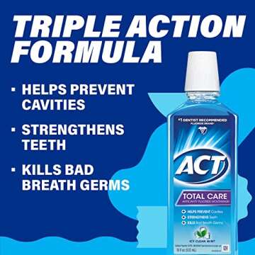 ACT Total Care Fluoride Mouthwash 3pk for Fresh Breath