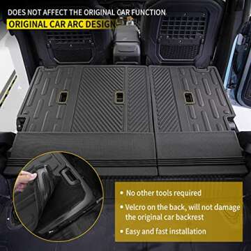 Maxzina Floor Mats Compatible with 2021 2022 2023 2024 2025 Ford Bronco Trunk Mat Cargo Liner Kick Mat for Ford Bronco Accessories 4 Door(Trunk Mat+Floor Mats+Rear Backrest Mats)