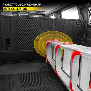 Maxzina Floor Mats Compatible with 2021 2022 2023 2024 2025 Ford Bronco Trunk Mat Cargo Liner Kick Mat for Ford Bronco Accessories 4 Door(Trunk Mat+Floor Mats+Rear Backrest Mats)