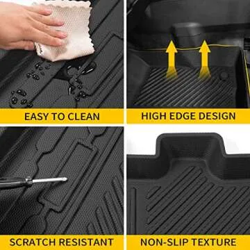 Maxzina Floor Mats Compatible with 2021 2022 2023 2024 2025 Ford Bronco Trunk Mat Cargo Liner Kick Mat for Ford Bronco Accessories 4 Door(Trunk Mat+Floor Mats+Rear Backrest Mats)