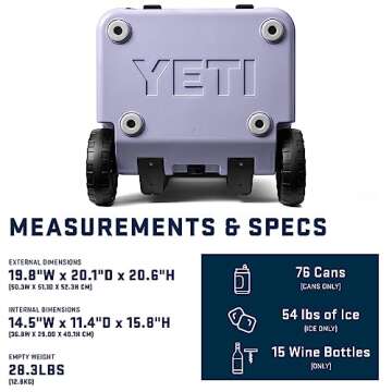 YETI Roadie 48 Wheeled Cooler with Retractable Periscope Handle, Cosmic Lilac