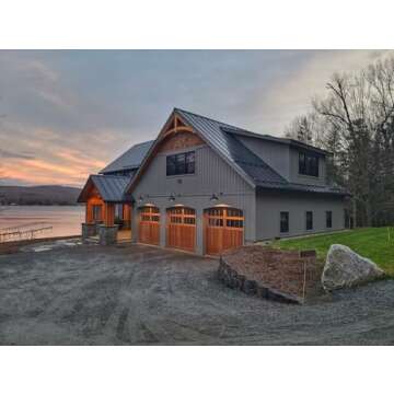 Steel Lighting Co. Redondo Barn Light | Outdoor Wall Mounted | 20 inch Dome | 16 inch Gooseneck | Large Farmhouse Warehouse Light Made in America | White Exterior/White Interior