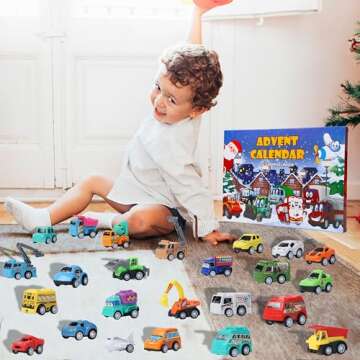 Juegoal 24 Pieces Easter Pull Back Cars and Trucks Toy Vehicles Set for 3-6 Year Olds, Perfect for B...