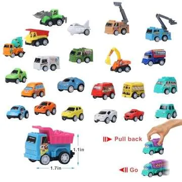 Juegoal 24 Pieces Easter Pull Back Cars for Kids 3-6