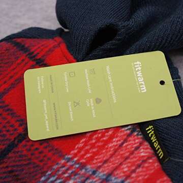 Fitwarm Tartan Plaid Dog Hoodie, Knitted Dog Clothes for Small Dogs Boy, Pet Sweater with Hood, Cat Fleece Lined Winter Outfit, Red, Navy Blue, Small