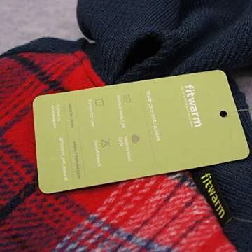 Fitwarm Tartan Plaid Dog Hoodie, Knitted Dog Clothes for Small Dogs Boy, Pet Sweater with Hood, Cat Fleece Lined Winter Outfit, Red, Navy Blue, Small