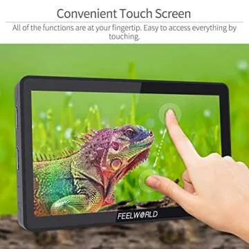 FEELWORLD F6 Plus V2 6 inch DSLR Camera Field Touch Screen Monitor with HDR 3D Lut Small Full HD 1920x1080 IPS Video Peaking Focus Assist 4K HDMI 8.4V DC Input Output Include Tilt Arm