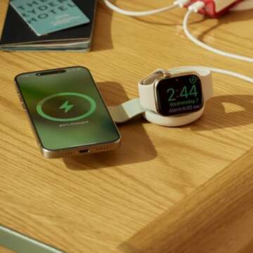 Butterfly SE 2-in-1 Compact Foldable Wireless Travel Charger, 15W MagSafe Duo Charging for iPhone, Airpods, and Apple Watch, White