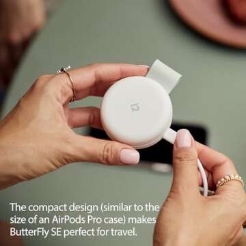 Butterfly SE 2-in-1 Compact Foldable Wireless Travel Charger, 15W MagSafe Duo Charging for iPhone, Airpods, and Apple Watch, White