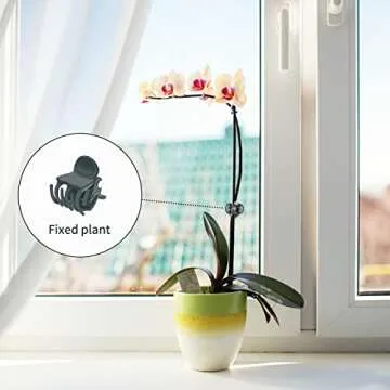 KINGLAKE Orchid Clips,Plant Support Clips,Garden Flower Vine Clips,100 Pcs Garden Cymbidium Clips to Keep Stems Vines Grow Upright,Dark Green