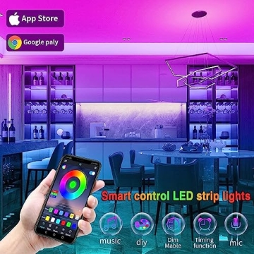 REEMEER 100ft Smart RGB LED Strip Lights Music Sync