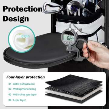 Himal Outdoors Soft-Sided Golf Travel Bag with Wheels- Heavy Duty 600D Polyester Oxford Wear-Resistant, Excellent Zipper Universal Size